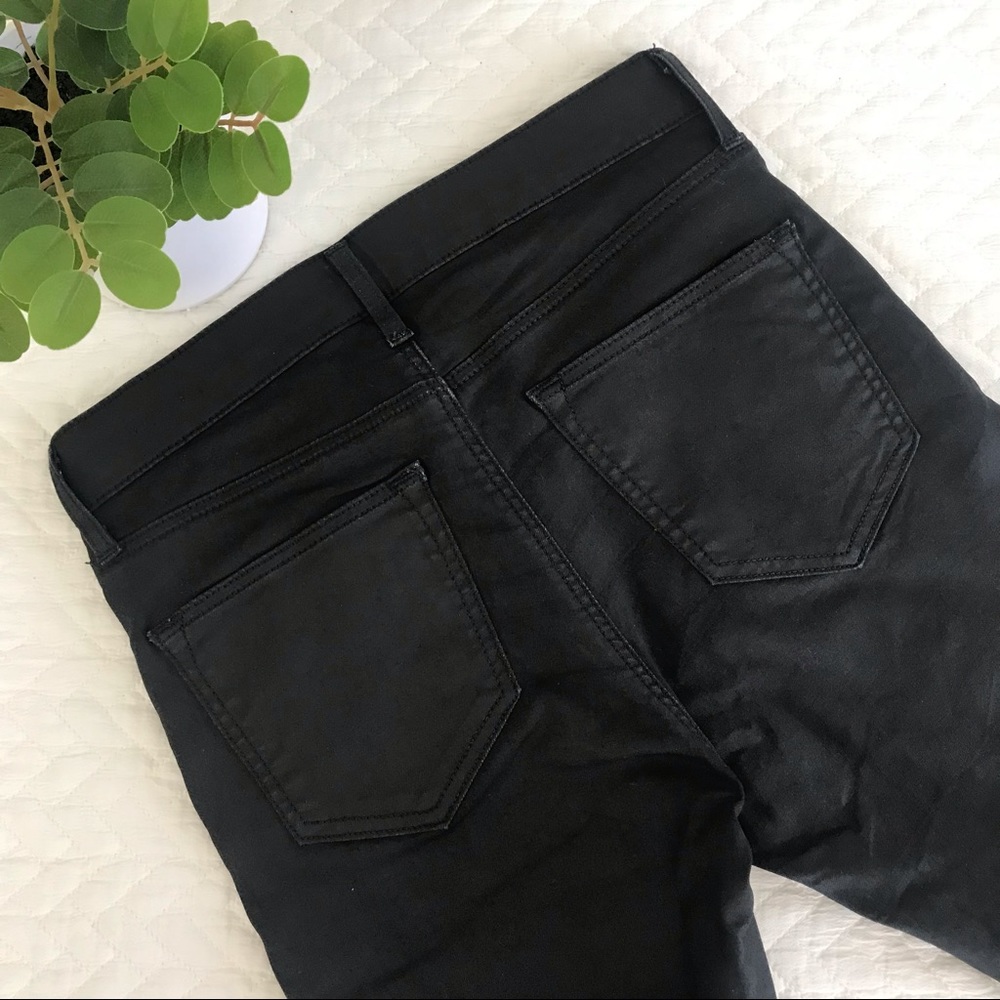 Topshop Moto || Coated Leigh High Rise Ankle-Grazer Black Stretch Jeans … - Picture 10 of 12